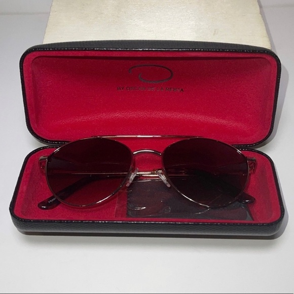Pre-Owned O by Oscar De La Renta Aviator Olivia Brown Sunglasses O4059F